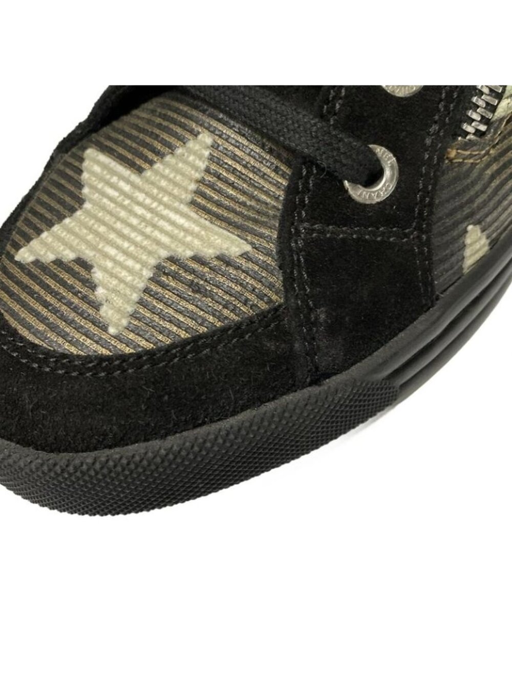 Chanel Sneakers 35.5 Black Brown Ivory High Cut Border - Picture 8 of 9